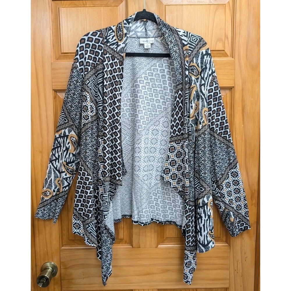 Coldwater Creek Women's 1X Cardigan Open Shawl Collar Spandex Workwear Casual